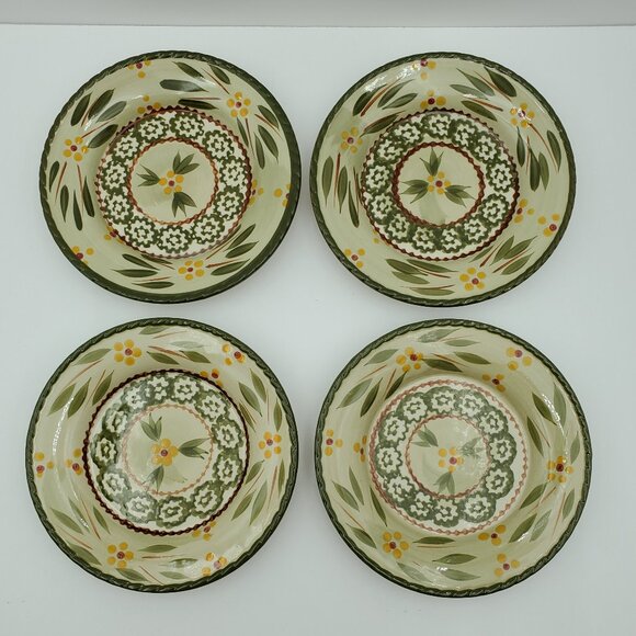 Temp-Tations Old World Green Bread Plates Dessert Appetizer Plates Saucers - Picture 8 of 8